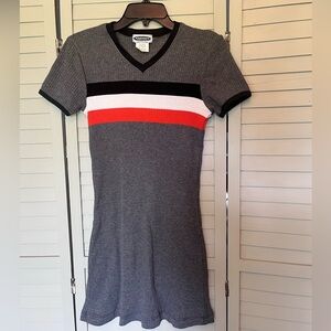 Vintage 90s Ribbed Stripe Skater Dress